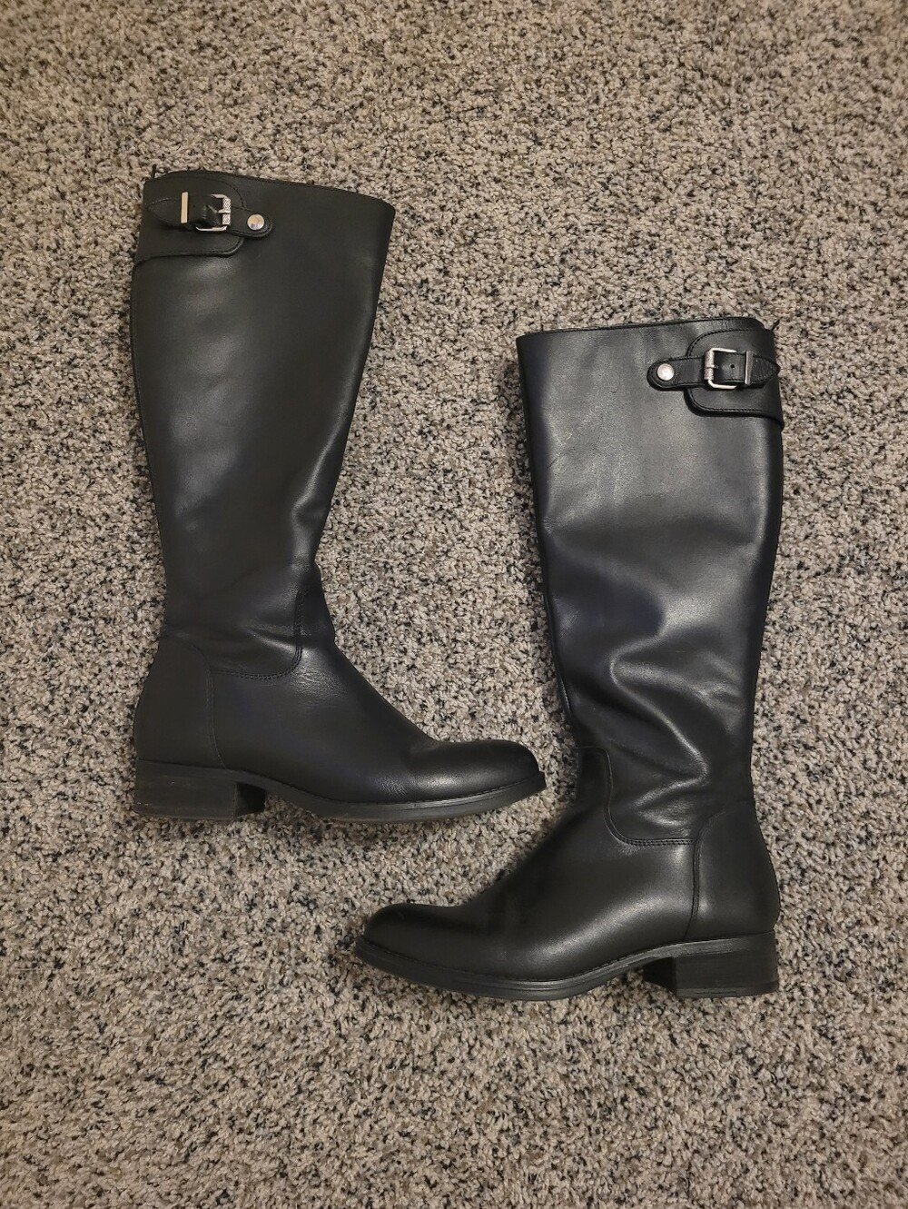 Steve Madden Black Over-the-Knee Buckle Riding Boots